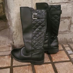 Girls black zip up boots